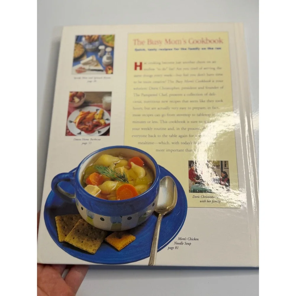 VTG The Pampered Chef Busy Mom's Cookbook White Doris Christopher Hardcover 2003